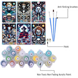 6 Packs Halloween Paint by Number Kits for Adults, Horror Movie Adult's Painting by Numbers on Canvas, Easy Acrylic DIY Oil Painting on Canvas, Home Wall Decor(12x16in No Frame) Clendo