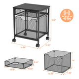 Rolling File Cabinet Cart, Printer Stand with Storage Drawer, Mobile Filing Cabinet on Lockable Wheel, Printer Cart with Hanging File Folder Organizer Beside Under Desk for Office Home(Patent Pending) Tiaoheka