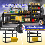 5-Tier Garage Shelving Heavy Duty, Adjustable Storage Shelves, 2500LBS Metal Garage Shelves,Storage Rack for Basement, Warehouse, Pantry, Easy Assembly, Black (wooden-72''H x 35.4''W x 15.7''D) ZZXCBB