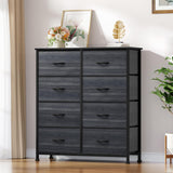 YITAHOME Dresser with 8 Drawers - Fabric Storage Tower, Organizer Unit for Bedroom, Hallway, Closets - Sturdy Steel Frame, Wooden Top & Easy Pull Fabric Bins YITAHOME