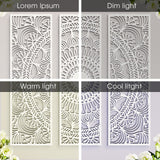 Blulu 3pcs Mandala Wall Art Carved Wood Wall Art Floral Aesthetic Wooden Plaque Set Wood Carving Decor Farmhouse Modern Cutout Plaque for Home Bathroom Decoration(15.8 x 5.1 Inch,White) Blulu
