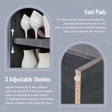 IFBUY 67" Tall Arched Bathroom Storage Cabinet, 8-Tier Modern Farmhouse Storage Cabinet with Adjustable Shelves, Wood Freestanding Cabinet for Bathroom, Living Room, Entryway, Hallway (Dark Grey) IFBUY