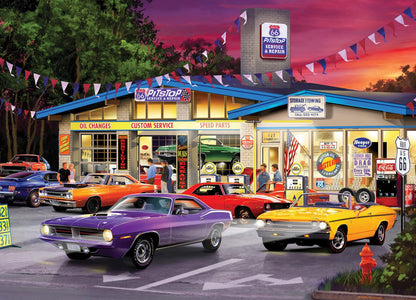 MasterPieces - 1000 Piece Jigsaw Puzzle, Route 66 Pitstop, Fun for Adults, Family, Kids, 19.25" x 26.75"