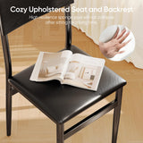 Ahomly 7-Piece Extendable Dining Table Set with 6 Padded Chairs, 63" Dining Table Set for 4-6, Kitchen Table Set with MDF Board & Metal Frame, for Small Space, Kitchen, Apartment, Black Ahomly