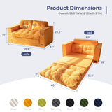 MAXYOYO Convertible Sofa Bed, Pull Out Loveseat Sleeper Sofa, 2 in 1 Folding Couch Bed, Fold Out Floor Couch with Pillows for Living Room Bedroom Lounge, Orange MAXYOYO