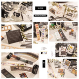 Doraking 94PCS Film Scrapbook Paper Packs for Journaling Supplies, Washi Stickers Material Papers Memos Cards Waterproof Tape Stickers for Journals Planners Aesthetic DIY Art Crafts Collage Album Doraking