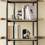Cute Cat Metal Bookends Cat Book Ends for Shelves Bookshelf Decorative Objects Home Office Desk Bookshelf Decor Cat Lover Gifts for Women Vausart