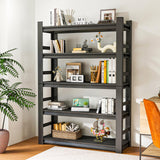 5 Tiers Book Shelves, Office Shelf Organizer, Heavy Duty Book Shelving, Adjustable Bookshelf, Freestanding Book Shelves, Book Shelves for Living Room, Black Bookshelves (47.2"W*23.6"D*72"H) BEESTMUEBLE