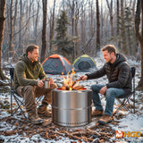 HGD 20 inch Smokeless Firepit Outdoor, Stainless Steel Fire Pit, Smokeless Fire Pit for Outside with Carry Bag for Camping Backyard Patio Garden Picnic HGD