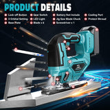 Jig Saw for Makita 18V Battery, Cordless Jigsaw Tool Brushless Motor, Variable Speed, Bevel Angle (0°-45°), LED Light with 3 Position Orbital Setting for Straight/Curve/Circle/Cutts (No Battery) Cerycose