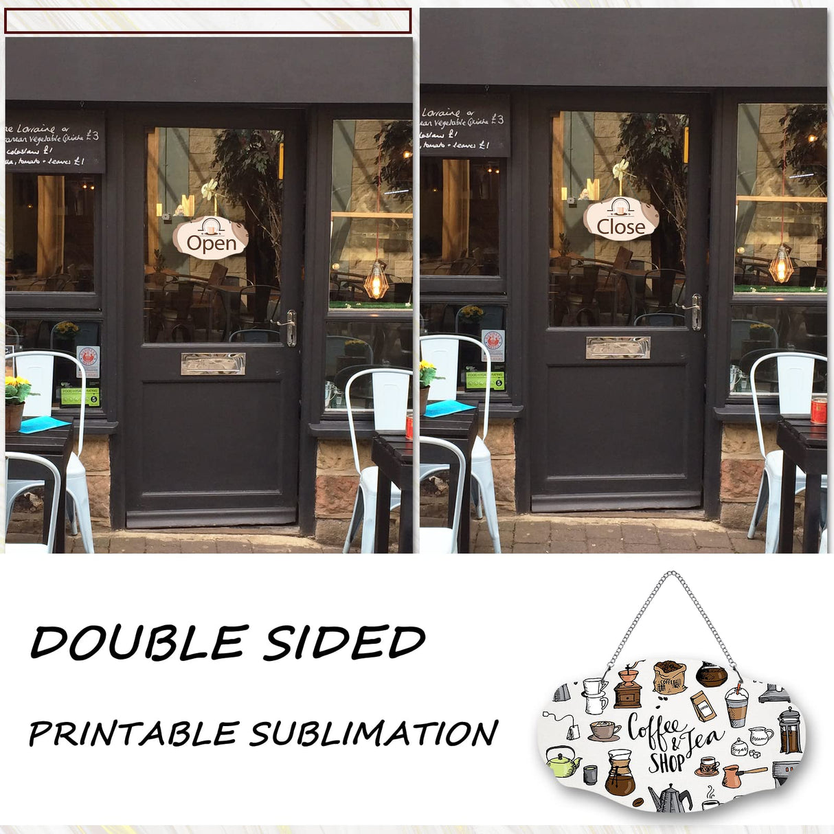 2Pack Sublimation door Sign Blanks, Aluminum Sublimation Door Hanger 2 side Printable Wall Hanging Front Door Decor for DIY Crafts,Home,Foyer, Garden,Yard, Bar XIHEYOMI