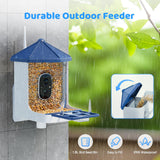 Solareye Bird Feeder with Camera, 2K HD Color Night View, AI Bird Identification, Auto Capture,Motion Detection Alerts, Smart Bird Feeder for Outdoors, Present for Bird Lover(Solar Panel Included) Solareye