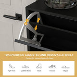 NVETHM Shoe Cabinet, Shoe Storage Cabinet with 4 Flax Flip Drawers and Mental Legs,Shoe Rack Free Standing Shoe Organizer for Entryway, Living Room (Black, 8-Tier) NVETHM