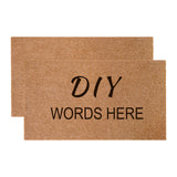 SUNNOW 2 Pack Coir Front Door Mat Outdoor Indoor Entrance, Personalized Blank Doormat Entry Rug with Non Slip Backing for High Traffic Areas, Suitable for DIY Gift, 17"x 30" SUNNOW