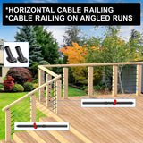 BLIKA 40 Pack T316 Stainless Steel Black Right&Left Handed Thread Swage Lag Screws for Wood Posts of 1/8" Deck Cable Railing Kit, Wire Railing Kit for Decks with Wrench, DIY Wood Baluster BLIKA