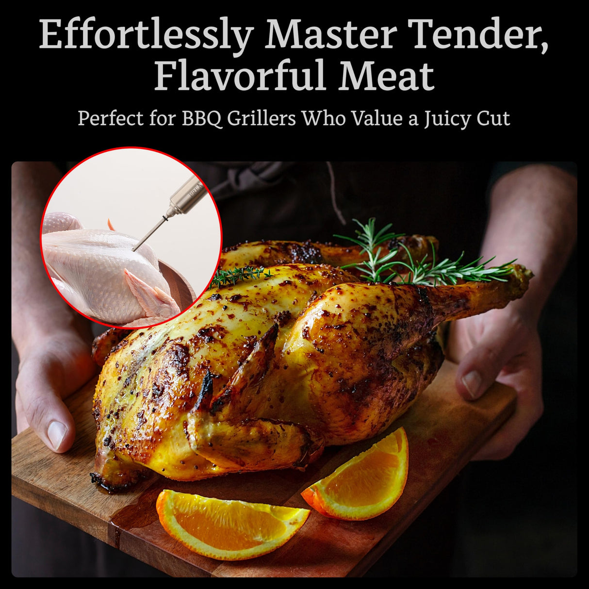 Premiala 304-Stainless Steel Meat Injector - With Marinade Straw! 4 Needles, Spare Orings, Ebook, Spares Available! The Original 2oz Marinade Injector Syringe Kit Creates Juiciest Turkey and BBQ Ever! Premiala