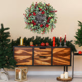 Sggvecsy 22 Inch Artificial Christmas Wreath for Front Door Xmas Red Berry Wreath with Pine Needles Pine Cones Eucalyptus Leaves Christmas Decorations for Winter Wall Outdoor Home Holiday Xmas Decor Sggvecsy