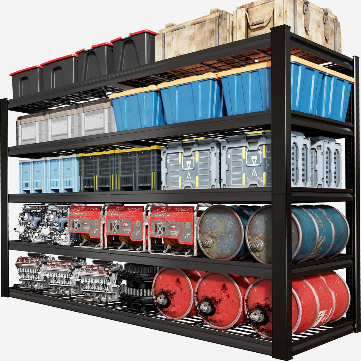 PMKES 65" W Garage Shelving Heavy Duty, 5 Tier Garage Shelves, 30" D Adjustable Storage Shelving Unit, Commercial Metal Shelf for Kitchen, Warehouse, Pantry, School, Shop, 68" Wx30 Dx79 H PMKES