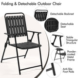 Yaheetech Folding Patio Chair Set of 8, Outdoor Dining Chair with Armrests, Plastic Patio Chair for Porch, Deck, Garden, Backyard, No Assembly Black Yaheetech