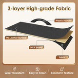 Huuger 70 Inch TV Stand for 75, 80 Inch TV, 11 Drawer Long Dresser with Power Outlets and LED Lights, Entertainment Center with Storage, Black Dresser with PU Leather Surface, 1TS011B Huuger