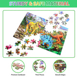 Puzzles for Kids Ages 4-8, 6-8, 8-10, Kids Puzzles 100 Piece Big Dinosaur Floor Jigsaw Puzzle for Kids Children Educational Puzzles Toys for Young Boys and Girls OSBOO