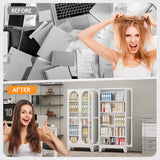 PAOFIN 71" H Locking Display Cabinet with Glass Door, Metal Curio Cabinets with 4 Adjustable Shelves, Tall Liquor Cabinet Display Case for Living Room, Collectibles, Home - Assembly Required White PAOFIN