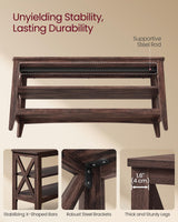 VASAGLE, Entryway Storage Bench, 2-Tier Shoe Rack, 11.8 x 39.4 x 18.9 Inches, Holds up to 600 lb, Farmhouse Style, for Living Room, Bedroom, Maroon Brown ULSB153K51 VASAGLE