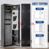 BlackSmith 6 Gun Safe for Home - Rifle and Pistols Long Gun Safe, 0.1s Quick Access Biometric Fingerprint Cabinet, Keypad With Door Panel Organizer, Dual Alarm, Password Memory Function BlackSmith