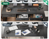 AODK 53 Inch Black L Shaped Computer Desk with Drawers & Power Outlets AODK