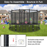 YORIN Tranpoline 16FT, Outdoor Tranpoline for Kids and Adults 1500LBS Tranpoline with Basketball Hoop, Enclosure Net, Back Yard Heavy Duty Recreational Tranpolines, ASTM Approved YORIN