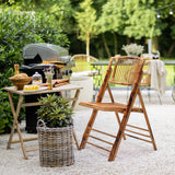 VINGLI Rustic Bamboo Folding Chair for Comfortable Indoor & Outdoor Dining VINGLI