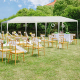 Tangkula 10 x 30 Feet Outdoor Canopy Tent, Wedding Party Tent with 16 Stakes & 8 Wind Ropes, Yard Enclosed White Tent for Events, Parties, Backyard Tangkula
