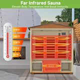 Springspa Outdoor Sauna 4 Person, Infrared Sauna for Home, Wooden Outdoor Saunas Room, 3400 Low EMF Far Infrared with Bluetooth, LCD Panel, 7 Color Chromotherapy Lamp, Reading Lamp springspa