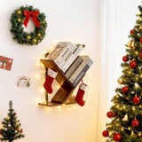 Tree Bookshelf 3 Tier Book shelves for Wall, Unique Hanging Bookshelf Wall Mounted Desk Bookshelves Organizer for Magazine/Books, Small Tree Bookshelf for Bedroom, Living Room Office, Rustic Brown BESHIGH