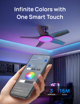 Dreo Smart Ceiling Fans with Lights, Low profile Ceiling Fan with Alexa/App, 52'' Dimmable Lighting & Color Tuning, RGB Ambient Light for Living Room, Game Room, Easy Installation, Quiet, Black Dreo