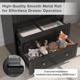 Wardrobe Closet with 2 Door & 2 Drawers, 71" Black Bedroom Wooden Armoire with Hanging Rod, Freestanding Large Capacity Clothing Wardrobe Cabinet w/Gold Handles for Bedroom Buenhomino