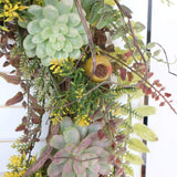 idyllic 22 Inches Christmas Wreath of Assorted Fern Leaves and Succulents Berry, Winter Spring Artificial Wreath for Front Door, Wall, Window, Farmhouse idyllic