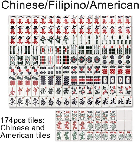 USA MJ Vintage-Style Automatic Mahjong Table with Carved Wooden Table Top Design, Burgundy Numbered Tiles, Roller Coaster Chinese/Filipino/American Style, 40mm Tiles USA MJ TABLE .COM