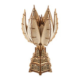 Wood Trick Fiery Bloom Luminous LED 3D Wooden Puzzles for Adults and Kids to Build - Interactive Mechanical Movement - Engineering DIY Project Mechanical 3D Puzzle Model Kits for Adults Wood Trick