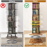 Branwick Rotating Bookshelf 5 Tier 360° Accessibility, Revolving Bookcase Spinning Bookshelf Tower, Wood Narrow Space Saving Book Shelf Organizer for Bedroom, Living Room, Study Room Branwick