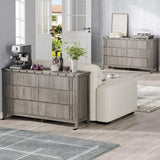 Maupvit Farmhouse 6 Drawers Dresser for Bedroom,55" Fluted Chest of Drawers with Storage Freestanding,Wooden Dresser TV Stand,Closet Clothes Storage Drawer Organizer for Living Room,Entryway,Hallway Maupvit