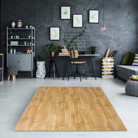 Sorbus Wood Grain Floor Mats Foam Interlocking Mats Each Tile 1 Square Foot 3/8-Inch Thick Flooring Wood Mat Tiles - Home Office Playroom Basement Trade Show (16 Tiles,16 Sq ft, Wood Grain - Pine) Sorbus