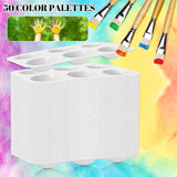 DLOnline 50 PCS White Plastic Watercolor Palette, 6 Well Rectangular Paint Palettes, Paint Tray Palettes, Paint Trays for Kids, for Painting, DIY Craft, Art Painting Class DLOnline