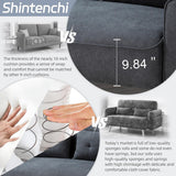 Shintenchi Small Modern Loveseat Couch Sofa, Mid Century Fabric Upholstered 2-Seat Sofa Couch Love Seats Furniture for Small Space, Dark Grey Shintenchi