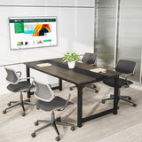 Tribesigns Modern Computer Desk, 63 x 31.5 inch Large Office Desk Computer Table Study Writing Desk Workstation for Home Office, Grey/Black Tribesigns