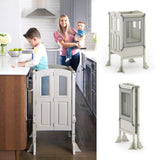 Martha Stewart Kitchen Helper ® Toddler Tower by Guidecraft - Taupe: Kids' Wood, Foldable, Adjustable Height Platform | Safe Cooking Learning Step Stool for Toddlers Martha Stewart