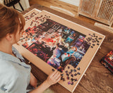 Horror Night Watch Party 1000-Piece Jigsaw Puzzle by Rachid Lotf | Brain Teaser for Adults, Educational Developmental Toys & Games, Building Kit Activities to Encourage Creative Play | 28 x 20 Inches Toynk