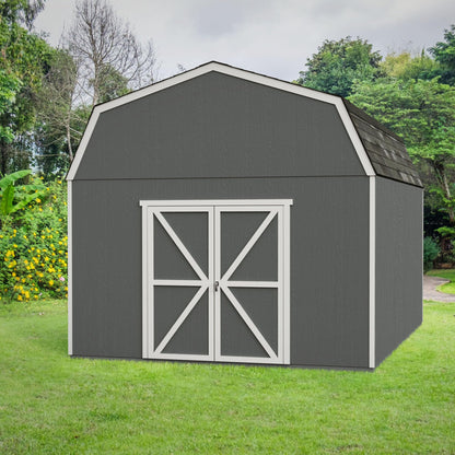 Handy Home Products Hudson 12x16 Do-it-Yourself Wooden Storage Shed Brown - WoodArtSupply