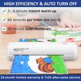 SINCHI 9-Inch Laminator, 3–5 Mil, Thermal Laminating Machine with 10 Sheets, Jam Release Lever, 30-Min Auto Shut-Off, One-Touch Easy Operation, Compact for Home, Office, and School SINCHI