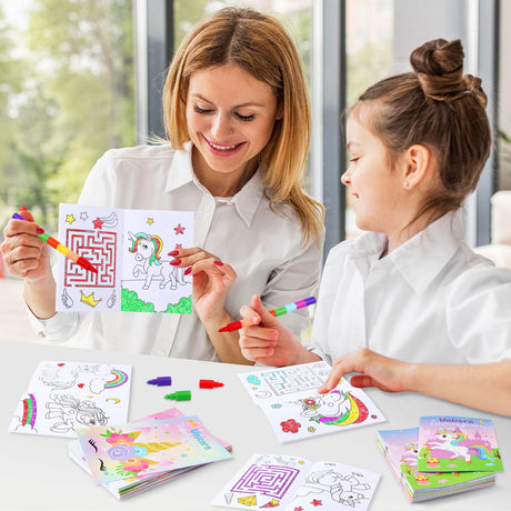 BenLouis 24 Pcs Unicorn Mini Coloring Books Kids Rainbow Party Favors Small Activity Books Bulk for Kids Unicorn Birthday Goodie Bags Stuffers Return Gifts Classroom Travel BenLouis